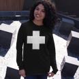 Lightly Weathered Peace Christ White Cross Paint On Various Long Sleeve T-Shirt T-Shirt Gifts for Her