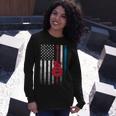 Musician Guitar Music 4Th Of July American Flag Usa America Long Sleeve T-Shirt Gifts for Her