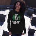 Nigeria Pidgin How You Dey Quote Nigerian Flag Nigeria Long Sleeve T-Shirt Gifts for Her