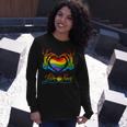 Rainbow Heart Skeleton Love Is Love Lgbt Gay Lesbian Pride Long Sleeve T-Shirt T-Shirt Gifts for Her