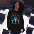 Red Wine Blue 4Th Of July Wine Red White Blue Wine Glasses V4 Unisex Long Sleeve Gifts for Her