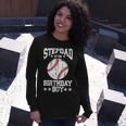 Stepdad Of The Birthday Boy Baseball Lover Vintage Retro Long Sleeve T-Shirt Gifts for Her