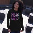 Untz Untz Untz Glitch Trippy Edm Festival Clothing Techno Long Sleeve T-Shirt Gifts for Her