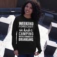 Weekend Forecast Camping With A Chance 21 Shirt Unisex Long Sleeve Gifts for Her