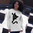 Black Cat Peeking Unisex Long Sleeve Gifts for Her