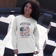 Boxer Graphic With Belt Gloves & American Flag Distressed Long Sleeve T-Shirt T-Shirt Gifts for Her