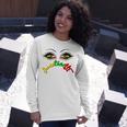 Bright Eyes Juneteenth African American Eye Black Flag V2 Unisex Long Sleeve Gifts for Her