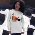 Cartoon Animal Happy Loving Teddy Bear Unisex Long Sleeve Gifts for Her