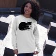 Cat Cut Cat Cat Lovers Black Cat Funny Cat Birthday Cat Gift Cat Danger Kitty V3 Unisex Long Sleeve Gifts for Her