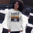 Easily Distracted By Guitars Quote For A Guitar Player Racerback Unisex Long Sleeve Gifts for Her