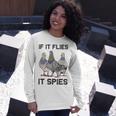 Funny Birds Pun Pigeon If It Flies It Spies Birds Are Liars Unisex Long Sleeve Gifts for Her