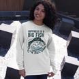 Happiness Is A Big Fish And A Witness Fisherman Dad Blue Unisex Long Sleeve Gifts for Her