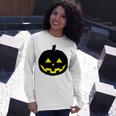 Happy Halloween Scary Black Pumpkin Pattern Unisex Long Sleeve Gifts for Her