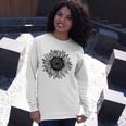 Be Kind Sunflower Minimalistic Flower Plant Artwork Long Sleeve T-Shirt T-Shirt Gifts for Her