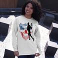 Lacrosse Usa Flag Unisex Long Sleeve Gifts for Her