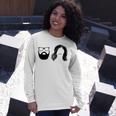 Man With Beard And Glasses With Woman Wavy Hair Unisex Long Sleeve Gifts for Her