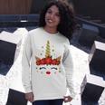 New Christmas Unicorn Face Santicorn Poinsettia Crown Cute Unisex Long Sleeve Gifts for Her