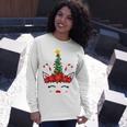 New Christmas Unicorn Face Santicorn Poinsettia Crown Cute V2 Unisex Long Sleeve Gifts for Her