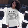Oupa Grandpa Oupa Nutritional Facts Long Sleeve T-Shirt Gifts for Her