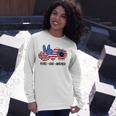 Patriotic 4Th Of July Peace Love America Long Sleeve T-Shirt Gifts for Her