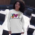 Peace Love Montessori Daycare Teacher Appreciation Long Sleeve T-Shirt Gifts for Her