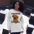 Puggle Dog Snuggles Funny Cute Pug Beagle Mom Dad Unisex Long Sleeve Gifts for Her