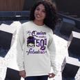 This Queen Makes 50 Look Fabulous 50Th Birthday Messy Bun Long Sleeve T-Shirt Gifts for Her
