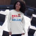 Red White Blue American Flag 4Th Of July Mom Dad Long Sleeve T-Shirt Gifts for Her