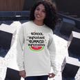 School Is Important But Summer Is Importanter Watermelon Design Unisex Long Sleeve Gifts for Her