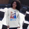 Tie Dye Meowica 4Th Of July Cat Lovers Patriotic Long Sleeve T-Shirt Gifts for Her