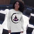 Zen Buddhism Inspired Enso Cosmic Yoga Meditation Art Long Sleeve T-Shirt Gifts for Her