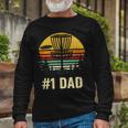 1 Dad Disc Golf Number One Father Frisbee Golfing Disk Long Sleeve T-Shirt Gifts for Old Men