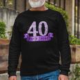 40Th Birthday Party Squad I Purple Group Photo Decor Outfit Long Sleeve T-Shirt Gifts for Old Men