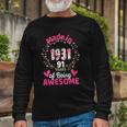 91 Years Old 91St Birthday Born In 1931 Girls Floral Long Sleeve T-Shirt Gifts for Old Men