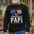 All American Papi 4Th Of July Fathers Day Papi Long Sleeve T-Shirt Gifts for Old Men