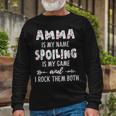 Amma Grandma Amma Is My Name Spoiling Is My Game Long Sleeve T-Shirt Gifts for Old Men