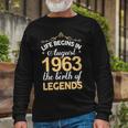 August 1963 Birthday Life Begins In August 1963 V2 Long Sleeve T-Shirt Gifts for Old Men
