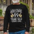This Is What An Awesome 99 Years Old Looks Like 99Th Birthday Zip Long Sleeve T-Shirt T-Shirt Gifts for Old Men