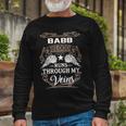 Babb Name Babb Blood Runs Throuh My Veins Long Sleeve T-Shirt Gifts for Old Men