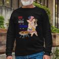 Bbq Beer Freedom Pig American Flag Long Sleeve T-Shirt T-Shirt Gifts for Old Men