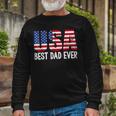Best Dad Ever With Us American Flag Awesome Dads Long Sleeve T-Shirt Gifts for Old Men