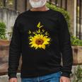 Butterflies Sunflower Smoke Long Sleeve T-Shirt T-Shirt Gifts for Old Men