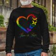 Butterfly Heart Rainbow Love Is Love Lgbt Gay Lesbian Pride Long Sleeve T-Shirt T-Shirt Gifts for Old Men