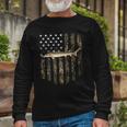 Camo American Flag Sturgeon Fishing 4Th Of July Long Sleeve T-Shirt T-Shirt Gifts for Old Men