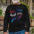 Camp Hair Dont Care Tshirt Humorous Shirt Long Sleeve T-Shirt Gifts for Old Men