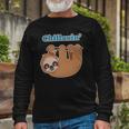 Chillaxin Cartoon Sloth Hanging In A Tree Long Sleeve T-Shirt T-Shirt Gifts for Old Men