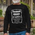 Cornhole Champion Boss Of The Toss Pappy Long Sleeve T-Shirt T-Shirt Gifts for Old Men