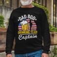 Dad Bod Drinking Team Captain American Flag 4Th Of July Beer Long Sleeve T-Shirt Gifts for Old Men