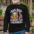Dad Bod Drinking Team Member American Flag 4Th Of July Beer Long Sleeve T-Shirt Gifts for Old Men