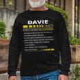 Davie Name Davie Facts Long Sleeve T-Shirt Gifts for Old Men